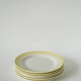 Set of 6 Tie & Dye yellow dessert plates, 1960