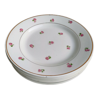 Lot 6 plates dessert porcelain Moulin des Loups