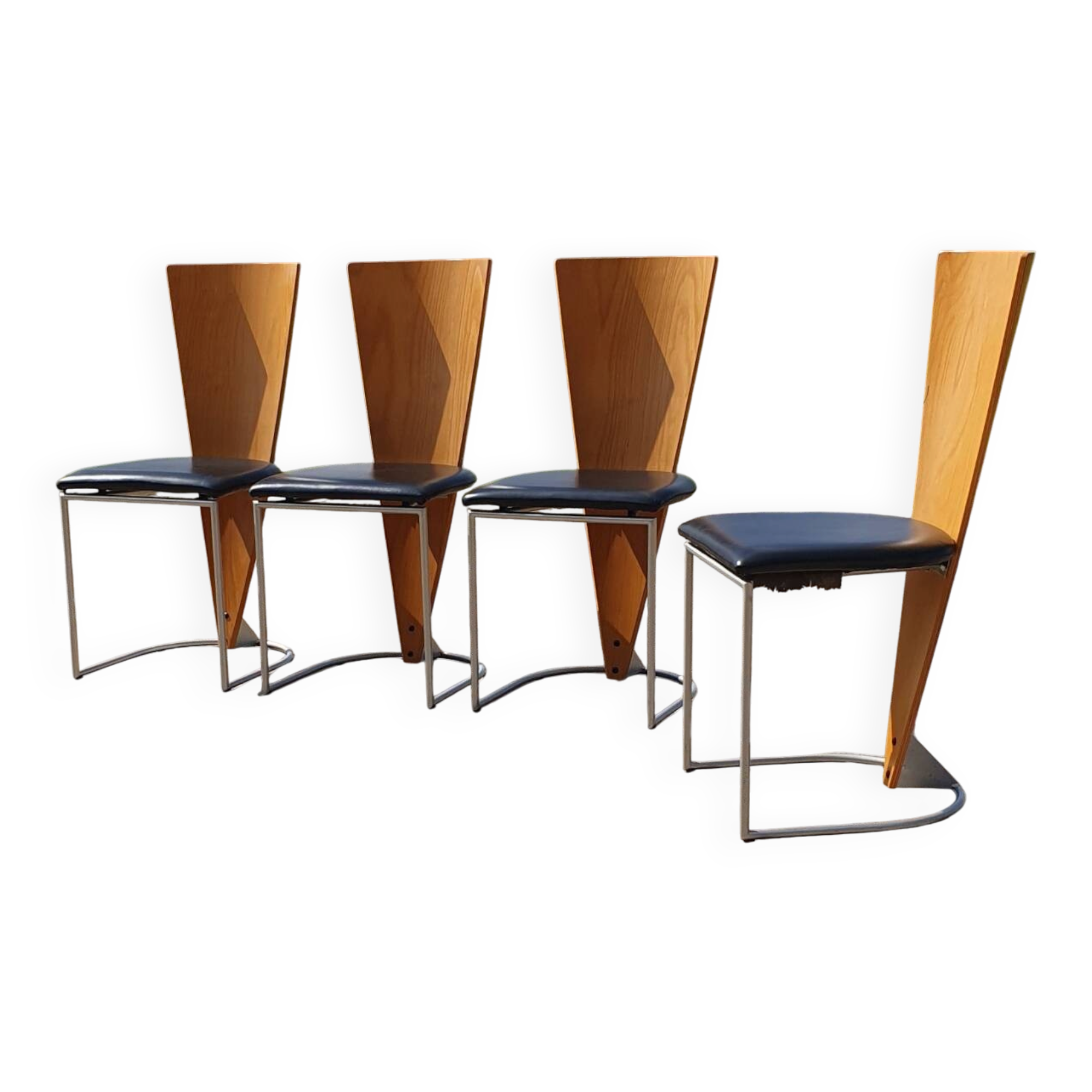 Set 4 Vintage postmodern Dutch design Memhis style Harvink Zino chair