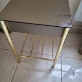 Golden bedside table with mirrored top