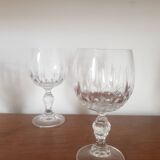 Lot de 5 verres à pied en cristal