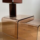 2 altuglas smoked nesting coffee table, 1970s