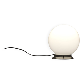 Plafonnier globe en opaline blanche/vintage