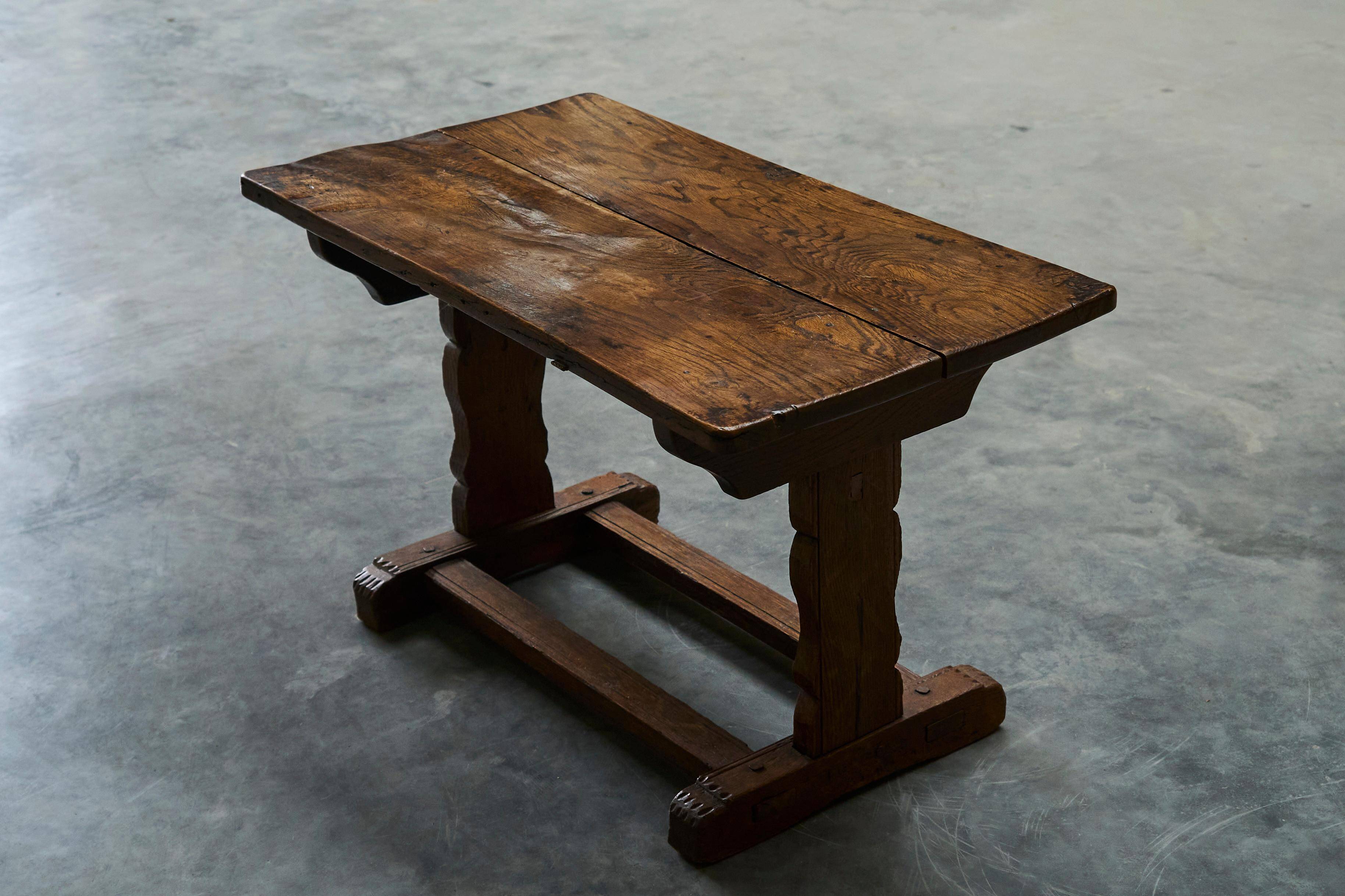 Wabi Sabi style side table in solid oak