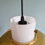Pendant lamp in opaline and brass, Glassshütte Limburg, 1970s