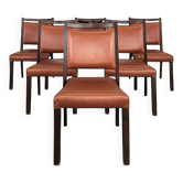 Série de 6 chaises vintage couleur cuivre
