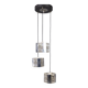Vintage 1970s metal and crystal pendant lamp, kinkeldey design