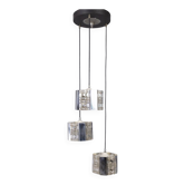 Vintage 1970s metal and crystal pendant lamp, kinkeldey design