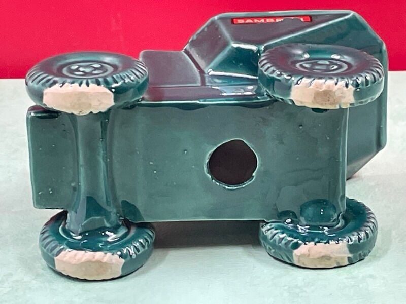 rare dumper ashtray in the shape of a mechanical wheelbarrow 'SAMBRON' ceramic