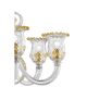 Ornate Murano Glass Rigadin Chandelier with Refined Gold Trimming