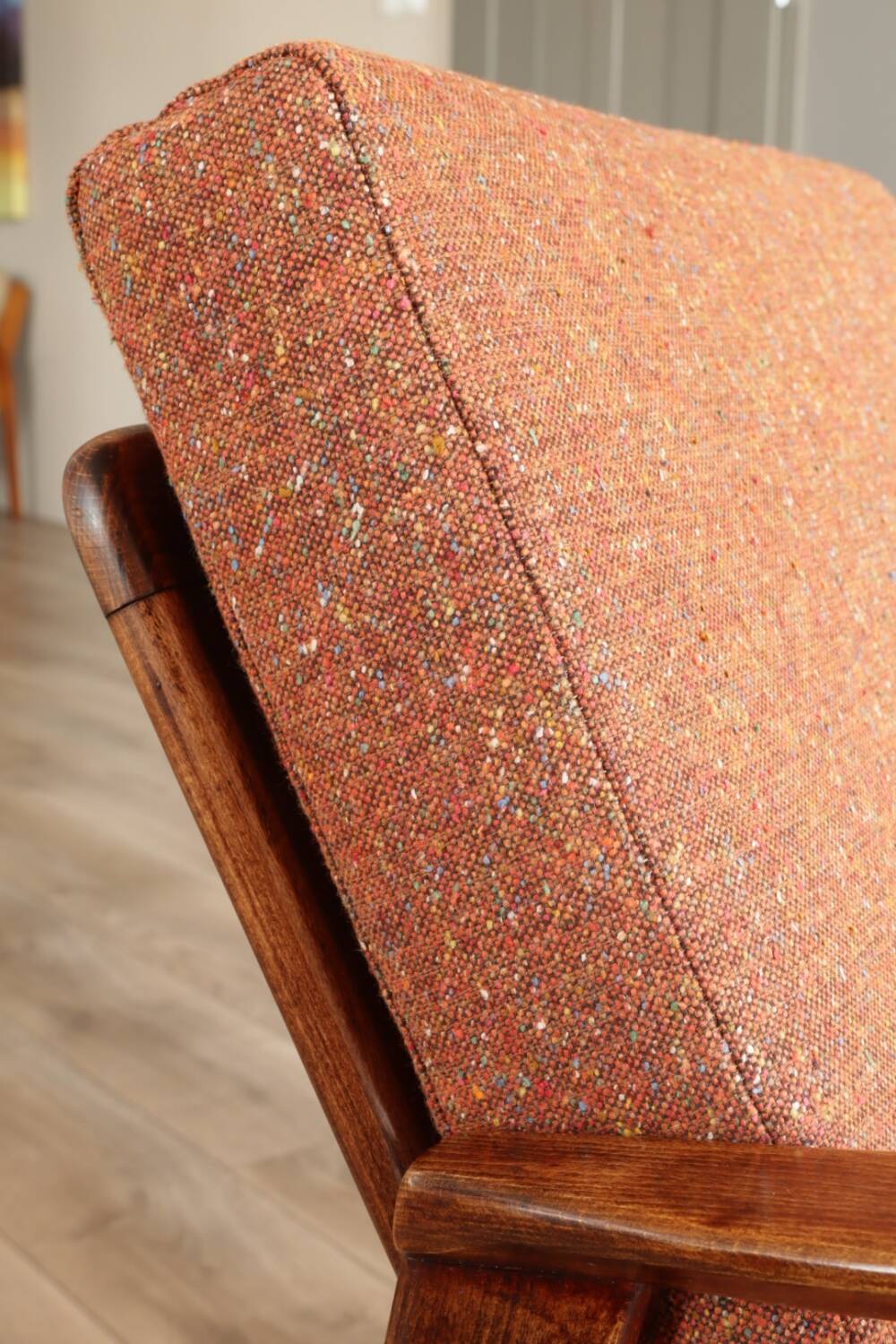 Vintage rust bronze armchair Scandinavian design 1960