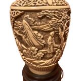 Asian style electrified lamp base