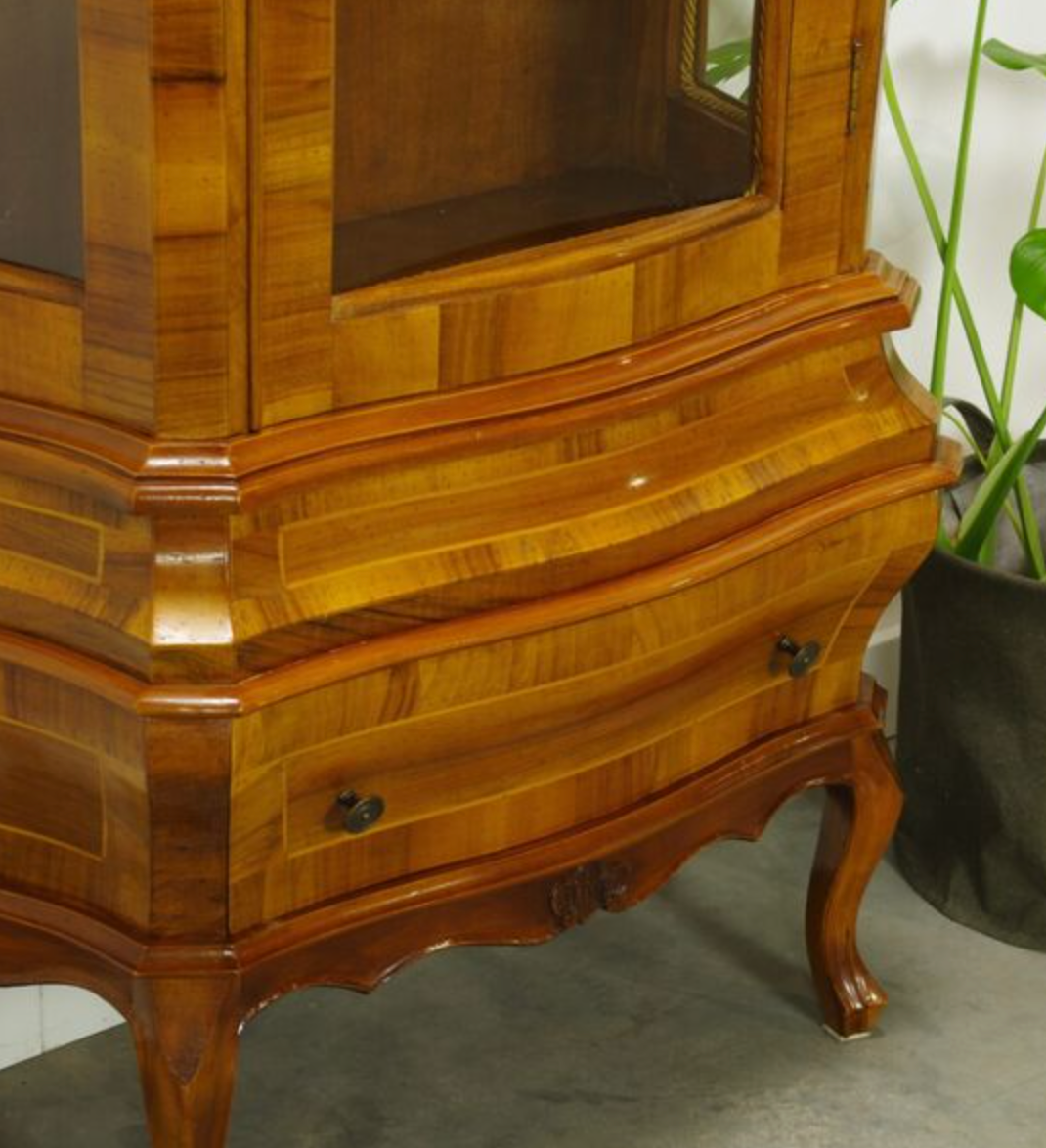 Vintage walnut wood showcase