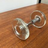 Mid-century modern glass and metal door handle from the space age, Germany, 1960s.
