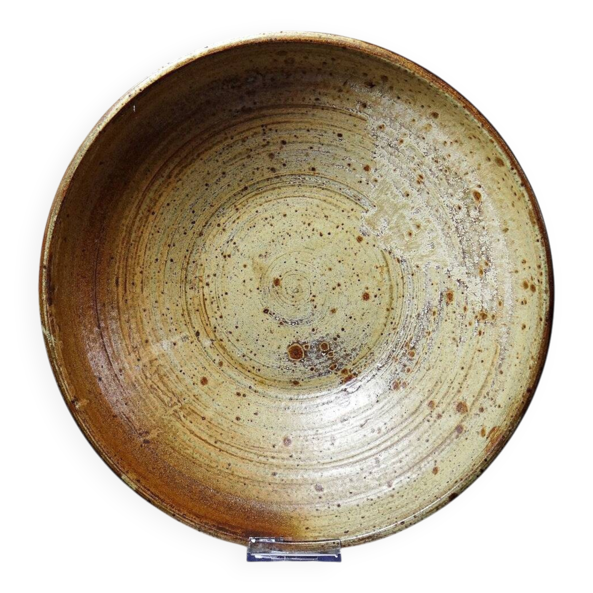 Large vintage stoneware fruit bowl from Puisaye attributed to Jean-Pierre Prudhomme.