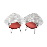 Paire de fauteuils Diamond Harry Bertoïa pour Knoll signés