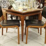 Pair of chairs 1950/60 leather and wood