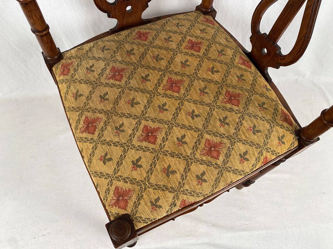 Fauteuil de coin à dossier lyre, vers 1900