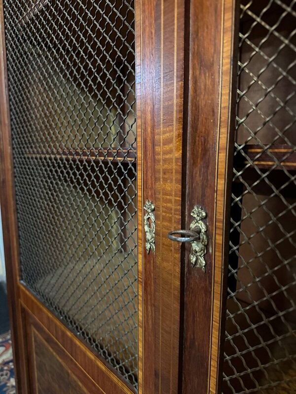 Bibliothèque En Marqueterie De Style Transition Louis XV - Louis XVI