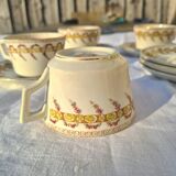 Tasses porcelaine opaque Gien début Xxieme