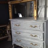 Patinated chest of drawers Louis XV style