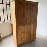 Glass cabinet or display case in pine 1950