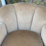 Pair of art deco shell armchairs