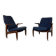 Ensemble de 2 chaises longues en teck de style moderniste danois du milieu du siècle, années 1960