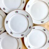 6 dessert plates demi-porcelaine Lunéville