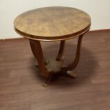 Art deco veneer walnut side table