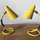 Pair of yellow bedside lamps from the 1950s.