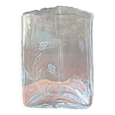 Grand VASE transparent triangulaire en cristal vintage