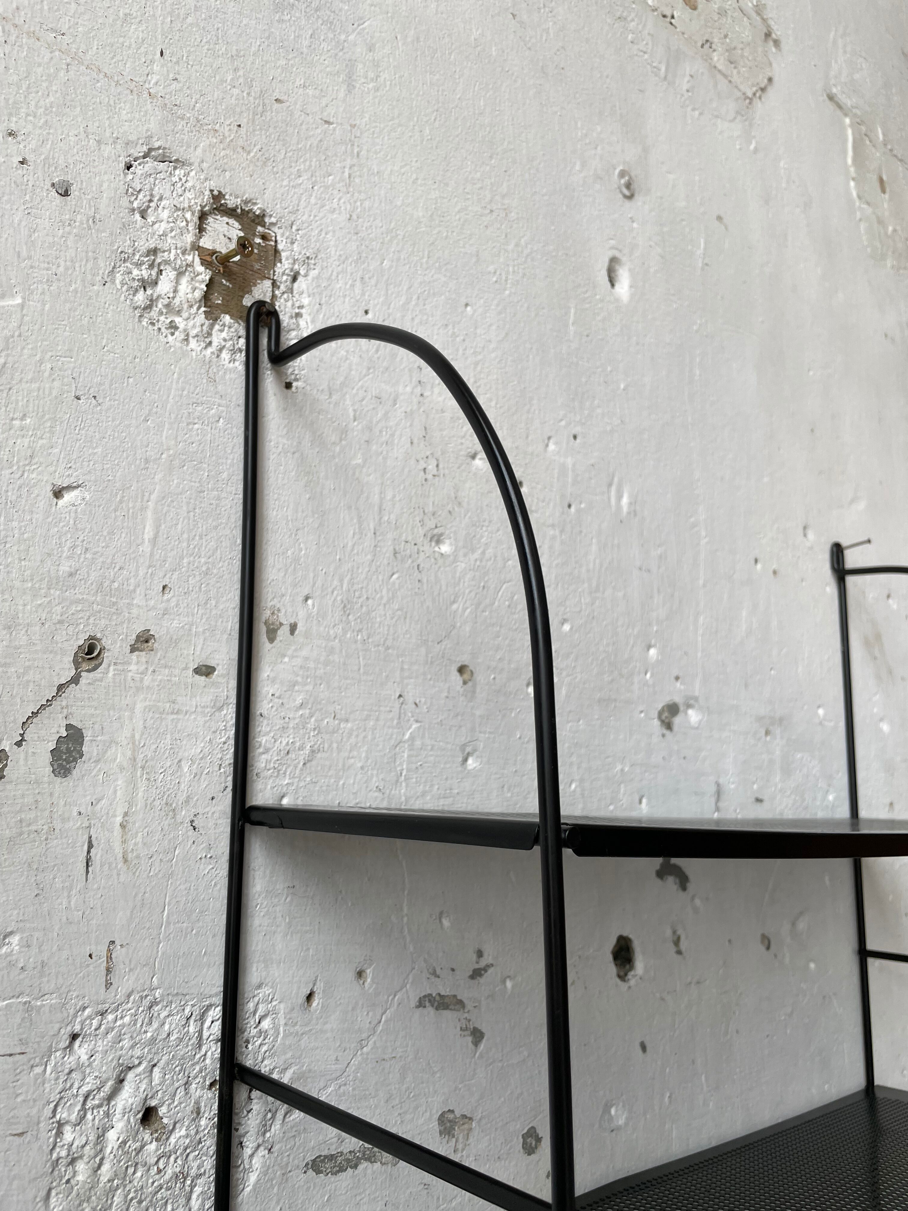 Black metal string shelf
