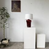 Red ceramic table lamp from the 70s