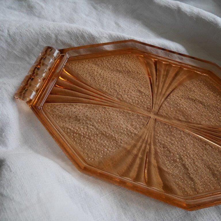 Orange glass tray