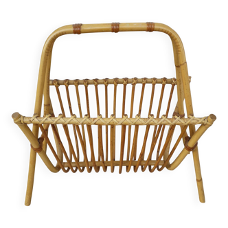 Rattan magazine rack
