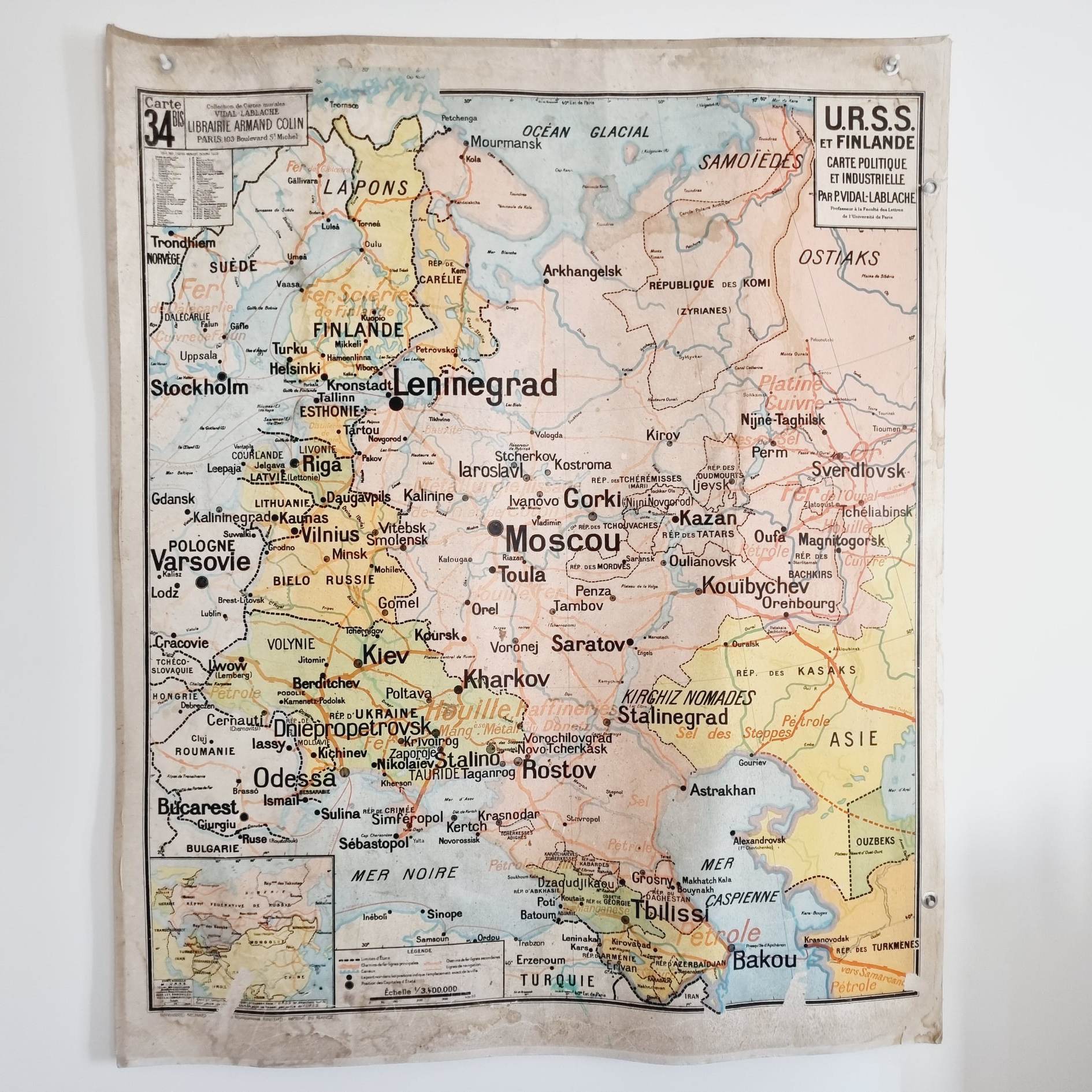 Map Russia USSR and Finland