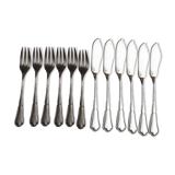 6 silver metal fish cutlery