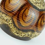 Mid century vase duemler & breiden wgp fat lava squiggle pattern shades of brown and beige 1960s