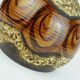 Vase du milieu du siècle duemler & breiden wgp fat lava motif en zigzag nuances de marron et beige années 1960