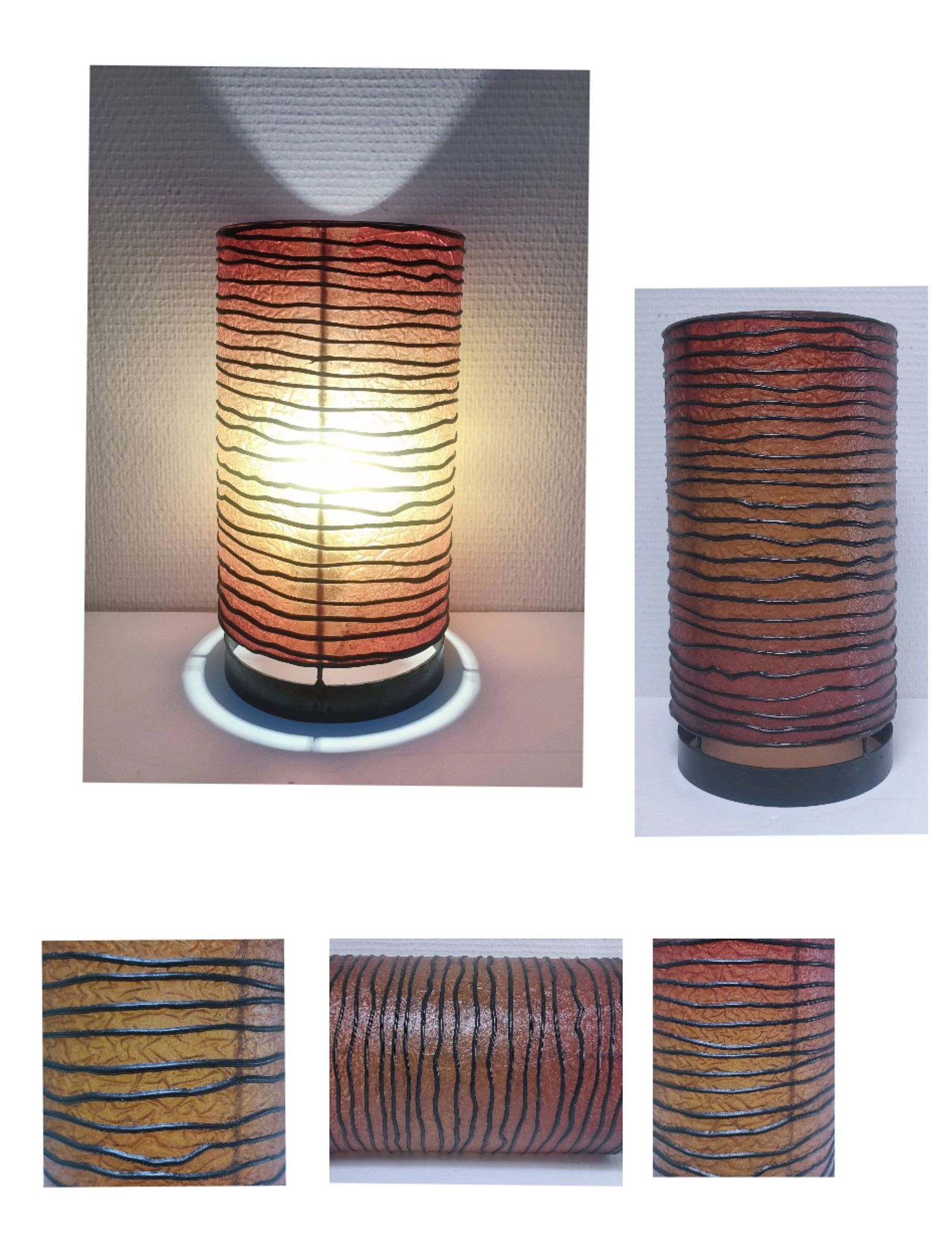 90s design metal resin cylinder lamp