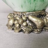 Italian Green Murano Glass and Sterling 925 Silver Vase