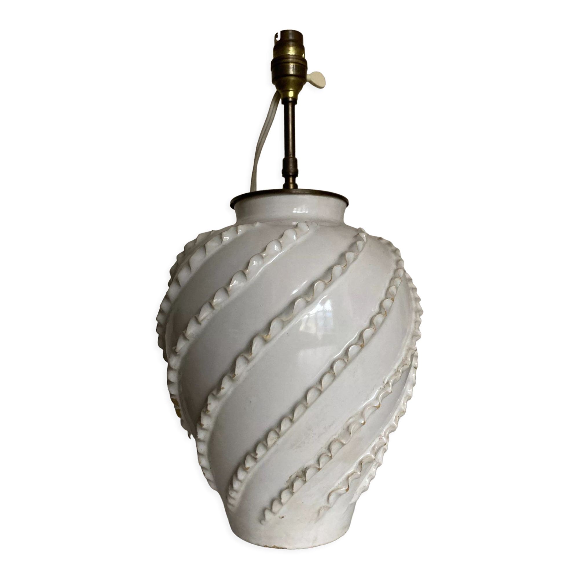 Lampe Emile Tessier en terre vernissée de Malicorne 1960