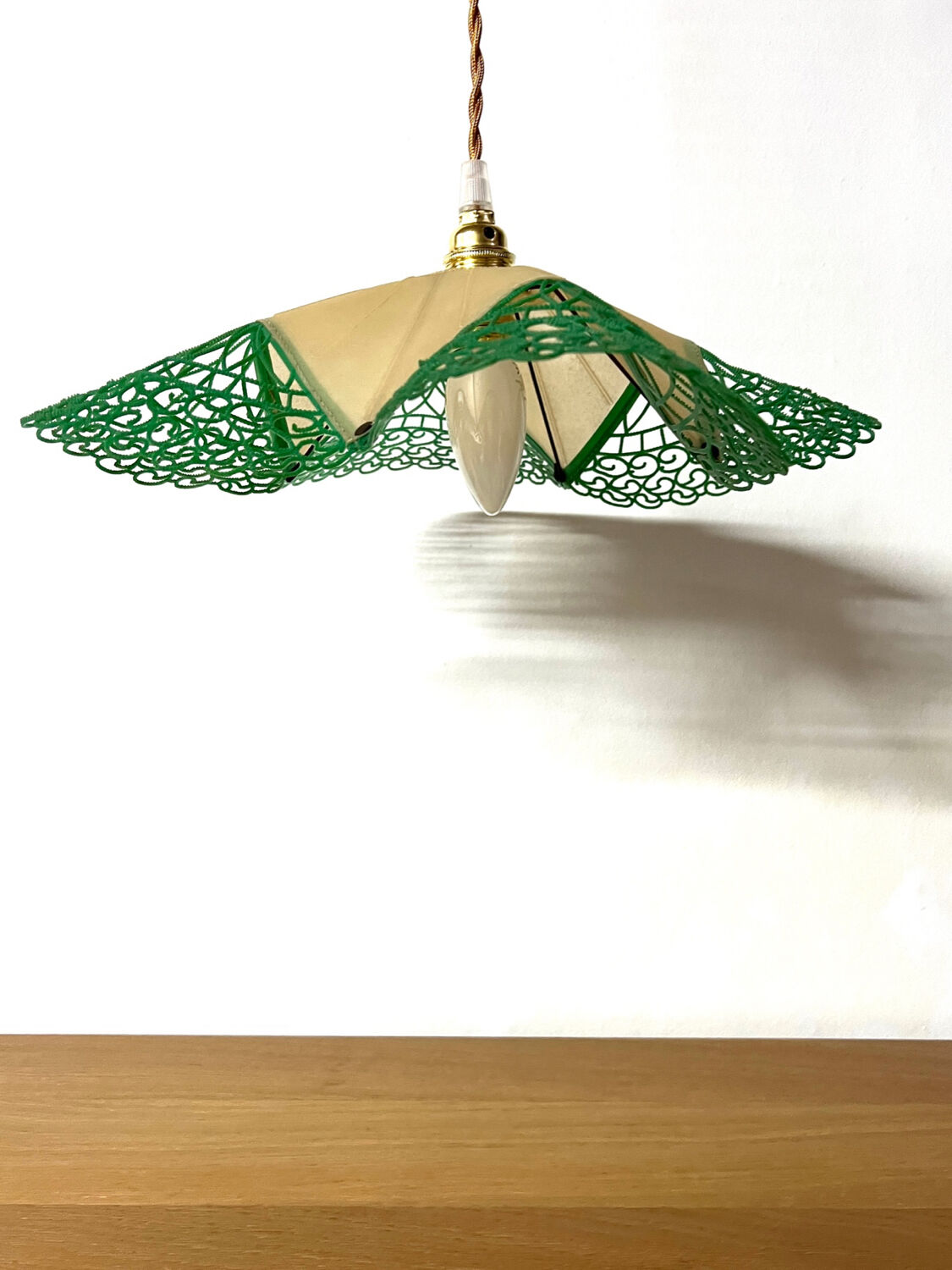 Lampe suspension vintage verte - upcycling