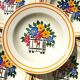 10 HB Creil Montereau earthenware soup plates, "Fleuri" model