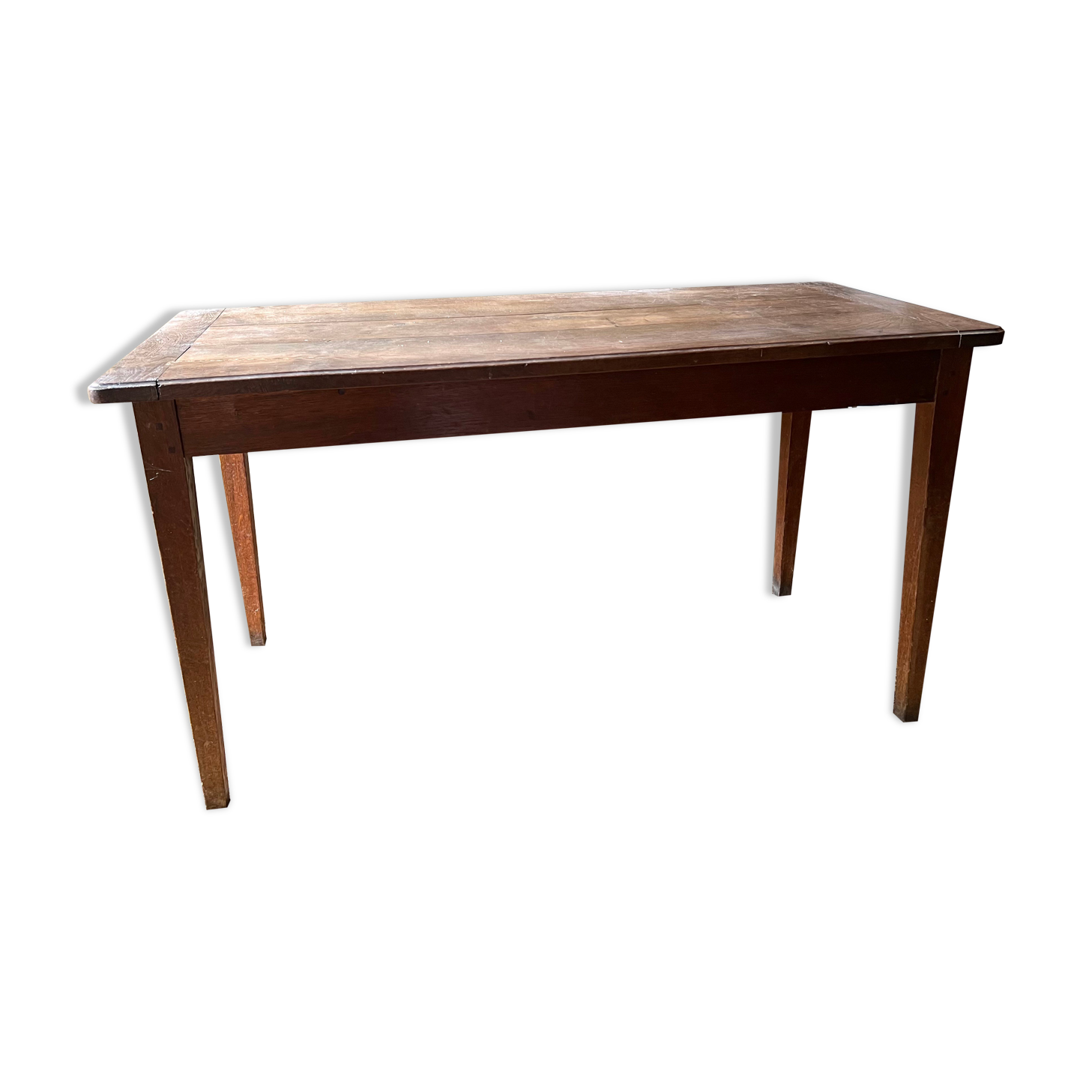 Wooden farmhouse table