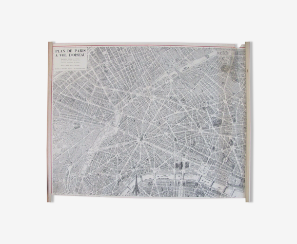 Plan de Paris à vol d'oiseau - Peltier Blondel La Rougery