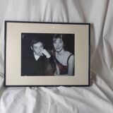 Framed silver photograph of Jane Birkin and Serge Gainsbourg