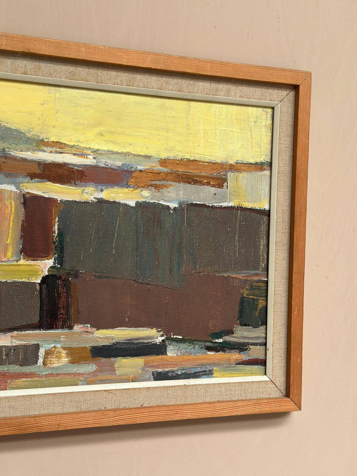 Swedish Oil on Canvas – “Abstract Composition” by Karl Axel Gadd