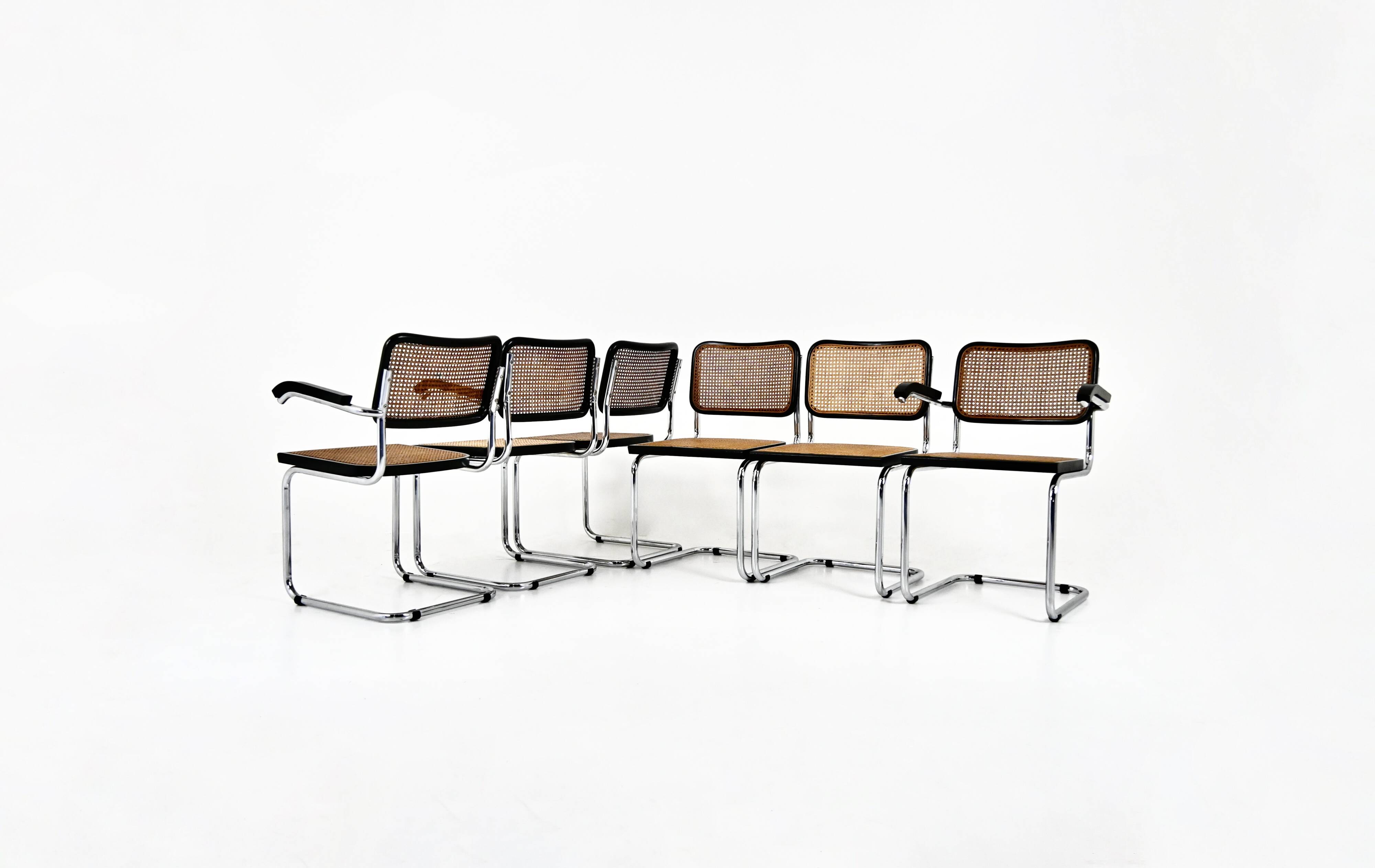 6 B32 style dining room chairs by Marcel Breuer